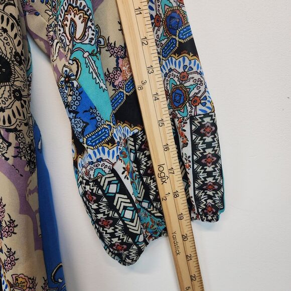 Anthropologie Fig & Flower Bohemian Tunic Size L Semi Sheer Art Nouveau Artsy - Picture 11 of 14